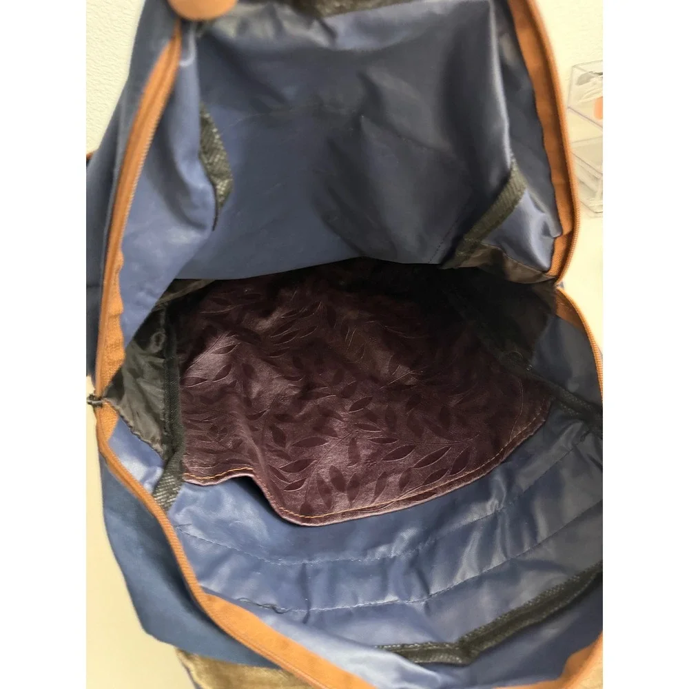 Explore Outdoor Adventure Navy Blue Canvas Backpack Vintage Style Rucksack Korea
